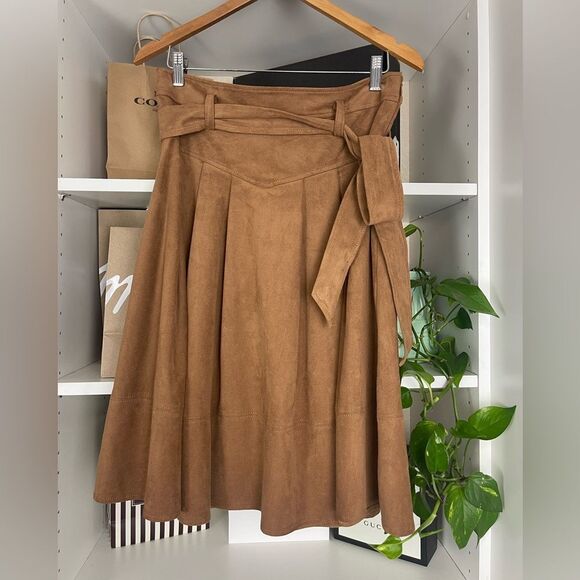 Anthropologie Faux Suede  A-Line Skirt - Picture 2 of 6